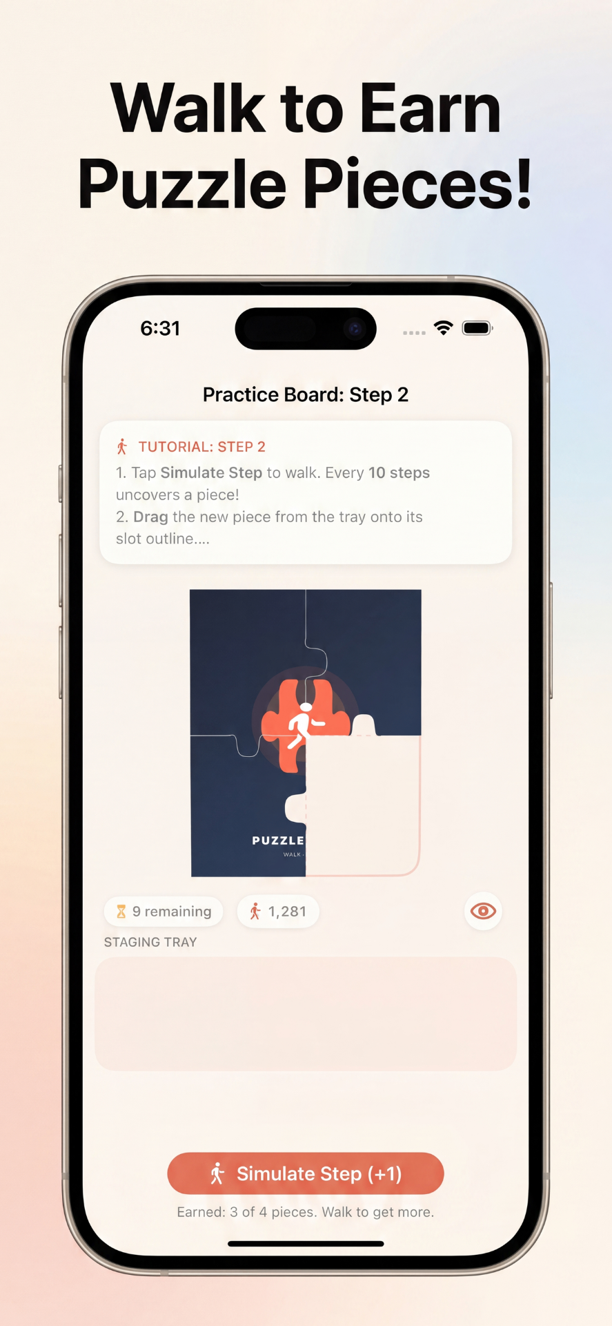 Walk to earn puzzle pieces